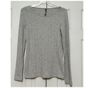Anthropologie Heather Gray Ribbed Knit Sweater, Size M